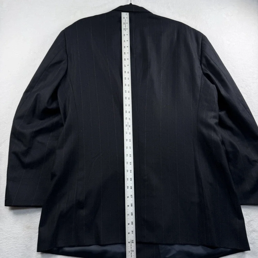 Polo University Club Ralph Lauren Double Breasted Chalk Stripe Blazer 46L Navy